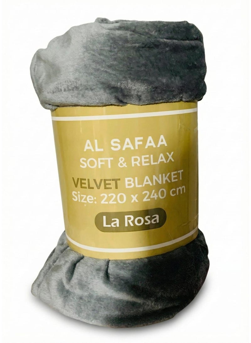 بطانية تدفئة سرير كبير  سادة مقاس 220*240سم - Image 2